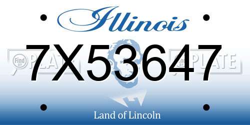 7X53647 Illinois License Plate