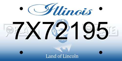 7X72195 Illinois License Plate