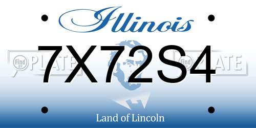 7X72S4 Illinois License Plate