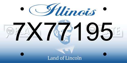 7X77195 Illinois License Plate
