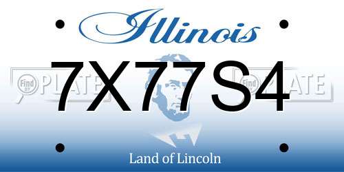 7X77S4 Illinois License Plate