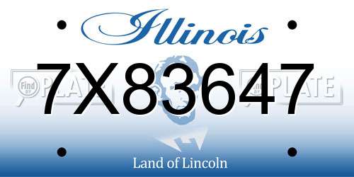 7X83647 Illinois License Plate
