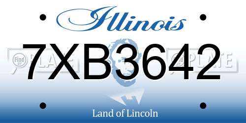 7XB3642 Illinois License Plate