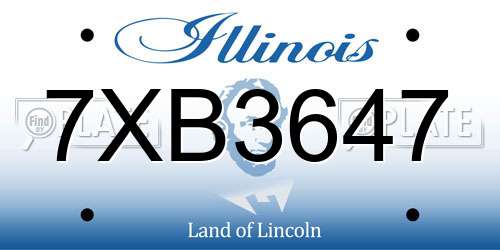 7XB3647 Illinois License Plate