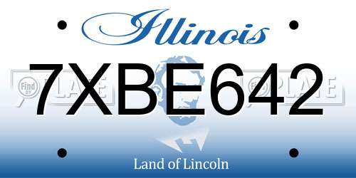 7XBE642 Illinois License Plate