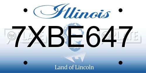 7XBE647 Illinois License Plate