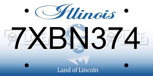 7XBN374 Illinois License Plate