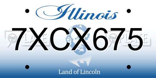 7XCX675 Illinois License Plate