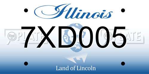 7XD005 Illinois License Plate
