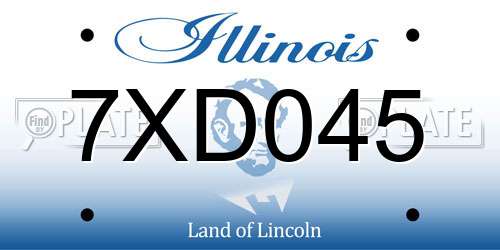 7XD045 Illinois License Plate