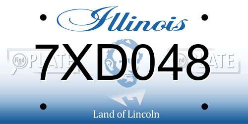 7XD048 Illinois License Plate