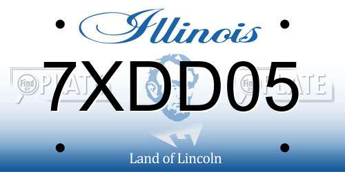 7XDD05 Illinois License Plate