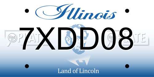 7XDD08 Illinois License Plate
