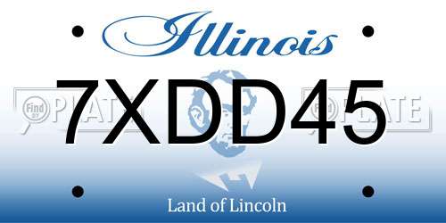 7XDD45 Illinois License Plate