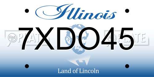 7XDO45 Illinois License Plate