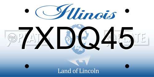 7XDQ45 Illinois License Plate