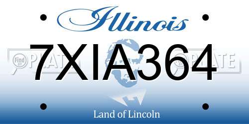 7XIA364 Illinois License Plate