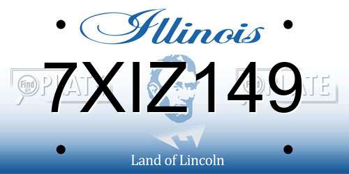 7XIZ149 Illinois License Plate