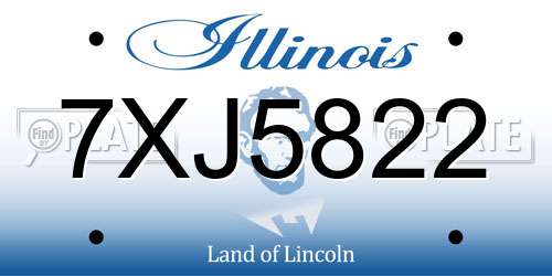 7XJ5822 Illinois License Plate