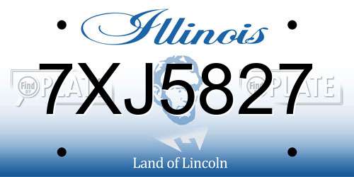 7XJ5827 Illinois License Plate