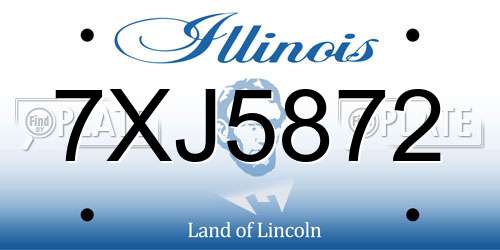 7XJ5872 Illinois License Plate