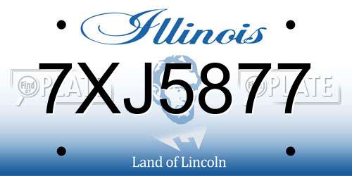 7XJ5877 Illinois License Plate