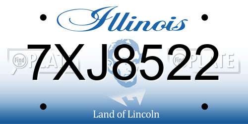 7XJ8522 Illinois License Plate