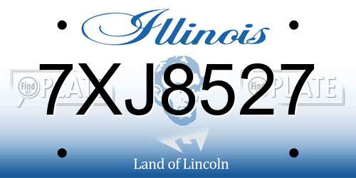 7XJ8527 Illinois License Plate