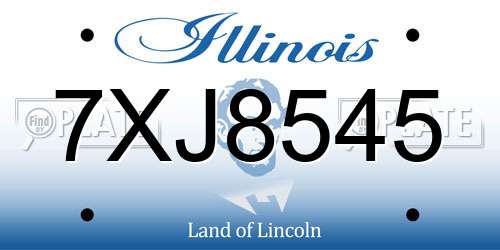7XJ8545 Illinois License Plate