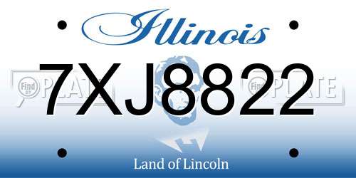 7XJ8822 Illinois License Plate