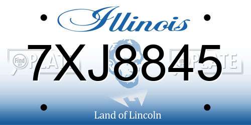 7XJ8845 Illinois License Plate