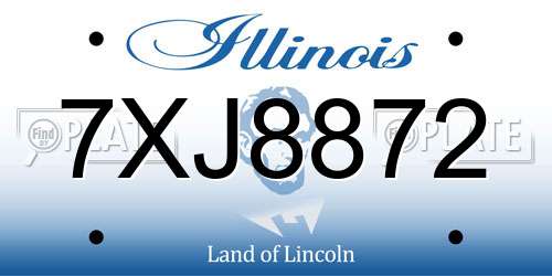 7XJ8872 Illinois License Plate