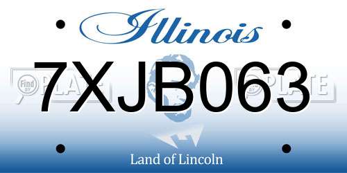 7XJB063 Illinois License Plate