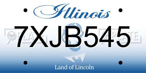 7XJB545 Illinois License Plate
