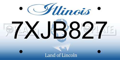 7XJB827 Illinois License Plate