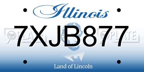 7XJB877 Illinois License Plate