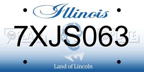 7XJS063 Illinois License Plate