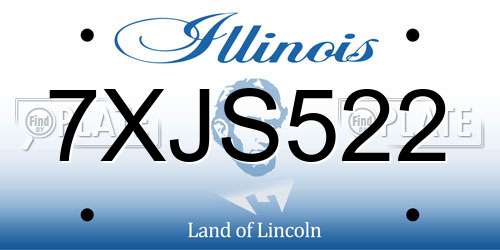 7XJS522 Illinois License Plate