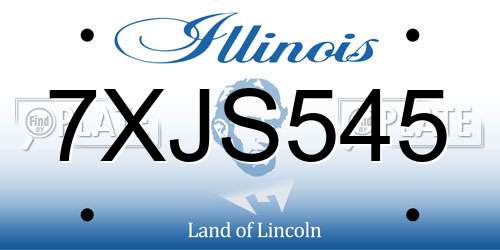 7XJS545 Illinois License Plate