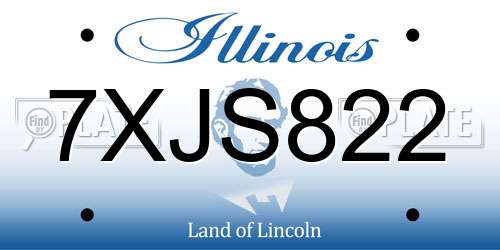 7XJS822 Illinois License Plate