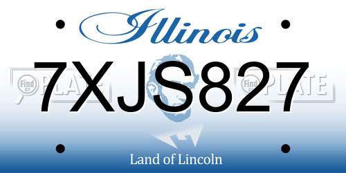 7XJS827 Illinois License Plate
