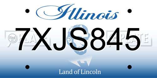 7XJS845 Illinois License Plate