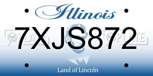 7XJS872 Illinois License Plate