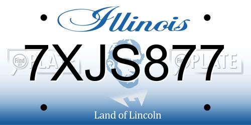 7XJS877 Illinois License Plate