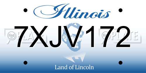 7XJV172 Illinois License Plate