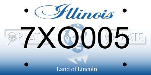 7XO005 Illinois License Plate