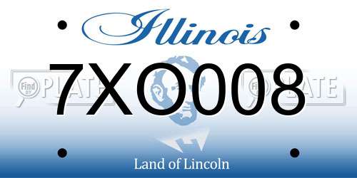7XO008 Illinois License Plate