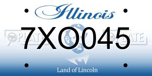 7XO045 Illinois License Plate
