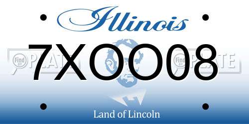 7XOO08 Illinois License Plate