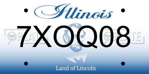 7XOQ08 Illinois License Plate